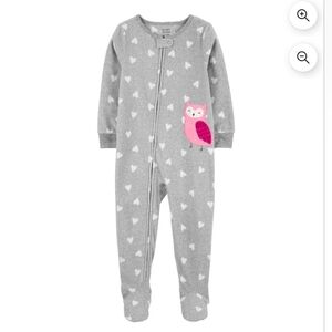 Carter's Toddler Girls Fleece Footie Pajama Zip front Ankle To Chin Super Soft